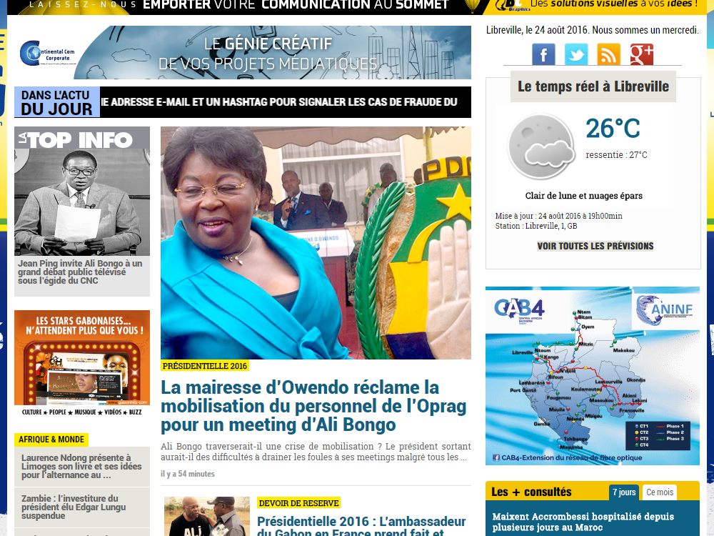 Habillage Info241 présidentielle gabonaise 2016