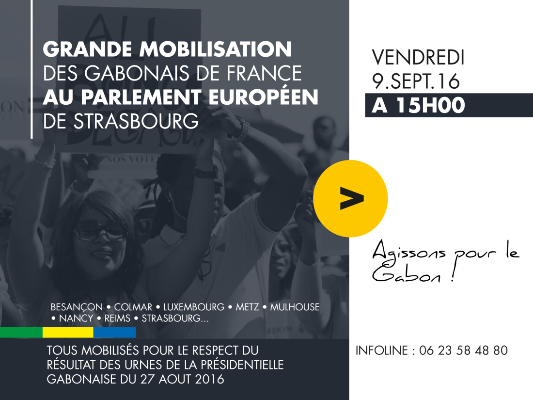 Grande mobilisation des Gabonais de France au Parlement européen de Strasbourg