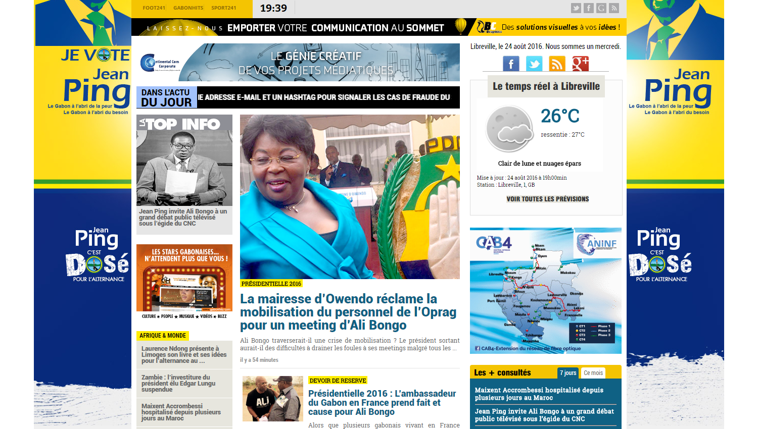 Habillage Info241 présidentielle gabonaise 2016