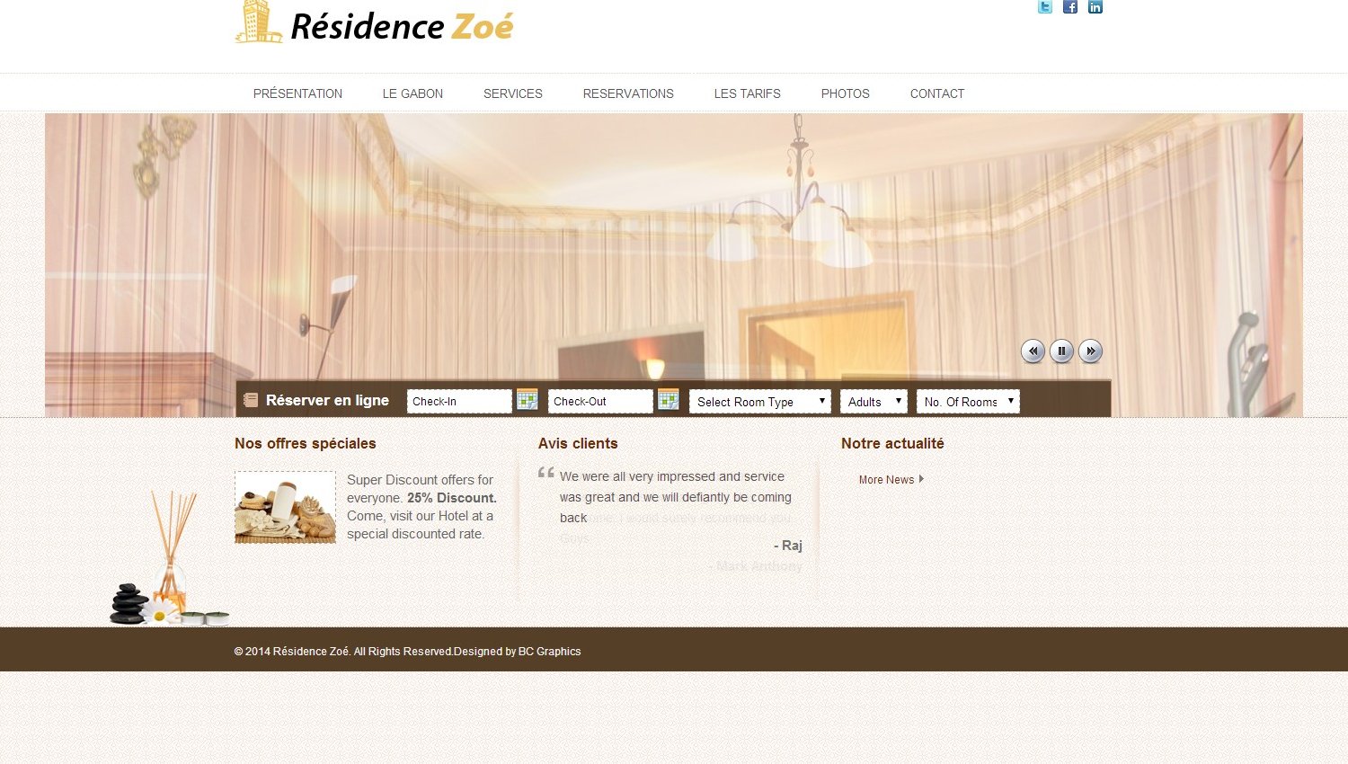 Site de la Résidence Zoé
