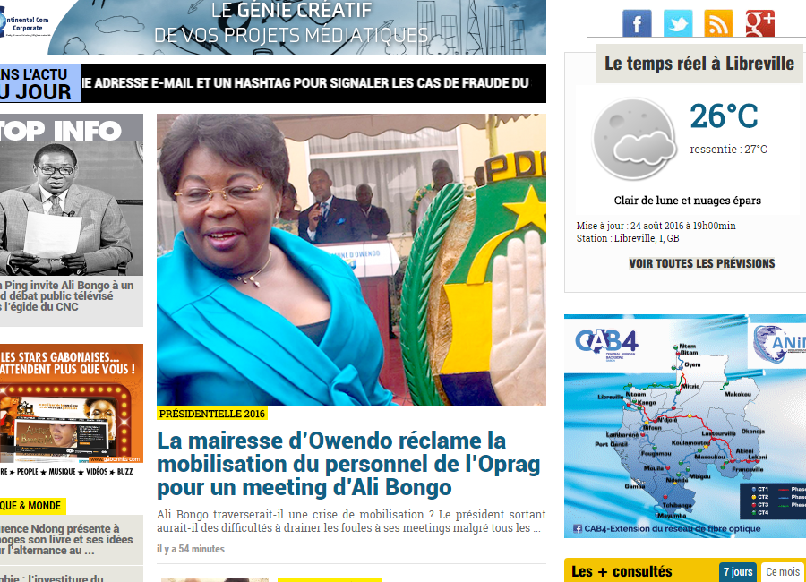 Habillage Info241 présidentielle gabonaise 2016